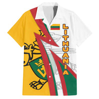 Lithuania Flag Colors Family Matching Summer Maxi Dress and Hawaiian Shirt with Vytis Knight Design and Bold Lightning Motif - Wonder Print Shop