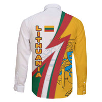 Lithuania Flag Colors Family Matching Tank Maxi Dress and Hawaiian Shirt with Vytis Knight Design and Bold Lightning Motif - Wonder Print Shop