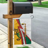 Lithuania Flag Colors Garden Flag with Vytis Knight Design and Bold Lightning Motif - Wonder Print Shop