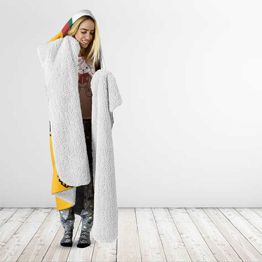 Lithuania Flag Colors Hooded Blanket with Vytis Knight Design and Bold Lightning Motif - Wonder Print Shop