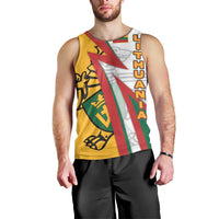 Lithuania Flag Colors Men Tank Top with Vytis Knight Design and Bold Lightning Motif - Wonder Print Shop