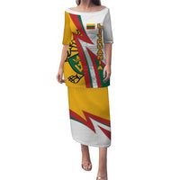 Lithuania Flag Colors Puletasi with Vytis Knight Design and Bold Lightning Motif - Wonder Print Shop