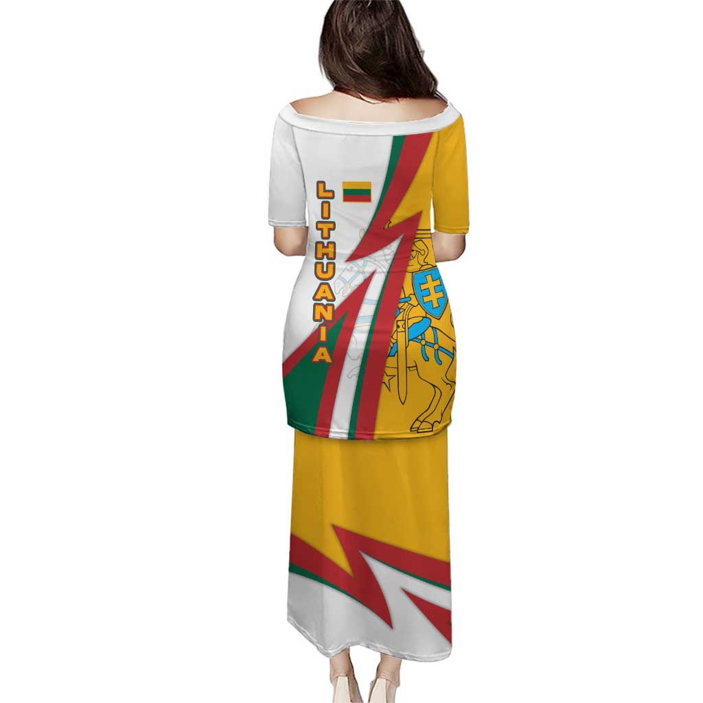 Lithuania Flag Colors Puletasi with Vytis Knight Design and Bold Lightning Motif - Wonder Print Shop
