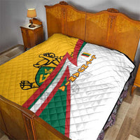 Lithuania Flag Colors Quilt with Vytis Knight Design and Bold Lightning Motif - Wonder Print Shop