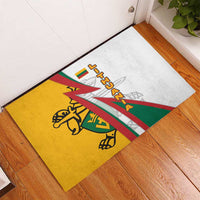 Lithuania Flag Colors Rubber Doormat with Vytis Knight Design and Bold Lightning Motif - Wonder Print Shop