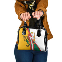 Lithuania Flag Colors Shoulder Handbag with Vytis Knight Design and Bold Lightning Motif - Wonder Print Shop