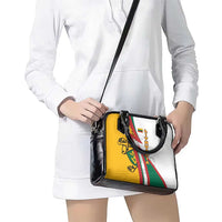 Lithuania Flag Colors Shoulder Handbag with Vytis Knight Design and Bold Lightning Motif - Wonder Print Shop