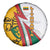 Lithuania Flag Colors Spare Tire Cover with Vytis Knight Design and Bold Lightning Motif - Wonder Print Shop