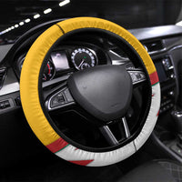 Lithuania Flag Colors Steering Wheel Cover with Vytis Knight Design and Bold Lightning Motif - Wonder Print Shop