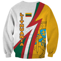 Lithuania Flag Colors Sweatshirt with Vytis Knight Design and Bold Lightning Motif - Wonder Print Shop