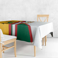 Lithuania Flag Colors Tablecloth with Vytis Knight Design and Bold Lightning Motif - Wonder Print Shop