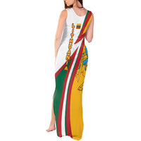 Lithuania Flag Colors Tank Maxi Dress with Vytis Knight Design and Bold Lightning Motif - Wonder Print Shop