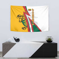 Lithuania Flag Colors Tapestry with Vytis Knight Design and Bold Lightning Motif - Wonder Print Shop