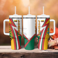 Lithuania Flag Colors Tumbler With Handle with Vytis Knight Design and Bold Lightning Motif - Wonder Print Shop