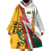 Lithuania Flag Colors Wearable Blanket Hoodie with Vytis Knight Design and Bold Lightning Motif - Wonder Print Shop