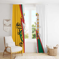 Lithuania Flag Colors Window Curtain with Vytis Knight Design and Bold Lightning Motif - Wonder Print Shop