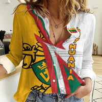 Lithuania Flag Colors Women Casual Shirt with Vytis Knight Design and Bold Lightning Motif - Wonder Print Shop