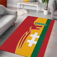 Lithuania Red Area Rug with Bold Vytis Cross Design and Tricolor Flag Accents - Wonder Print Shop