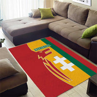 Lithuania Red Area Rug with Bold Vytis Cross Design and Tricolor Flag Accents - Wonder Print Shop