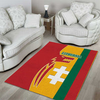 Lithuania Red Area Rug with Bold Vytis Cross Design and Tricolor Flag Accents - Wonder Print Shop