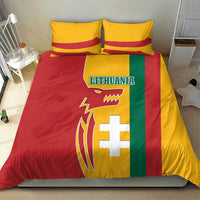 Lithuania Red Bedding Set with Bold Vytis Cross Design and Tricolor Flag Accents - Wonder Print Shop