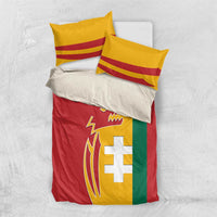 Lithuania Red Bedding Set with Bold Vytis Cross Design and Tricolor Flag Accents - Wonder Print Shop
