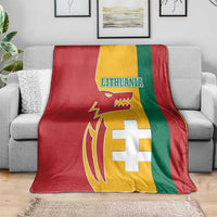 Lithuania Red Blanket with Bold Vytis Cross Design and Tricolor Flag Accents - Wonder Print Shop