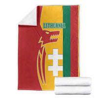 Lithuania Red Blanket with Bold Vytis Cross Design and Tricolor Flag Accents - Wonder Print Shop