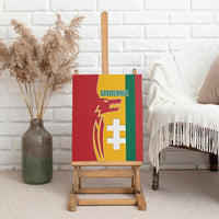 Lithuania Red Canvas Wall Art with Bold Vytis Cross Design and Tricolor Flag Accents - Wonder Print Shop