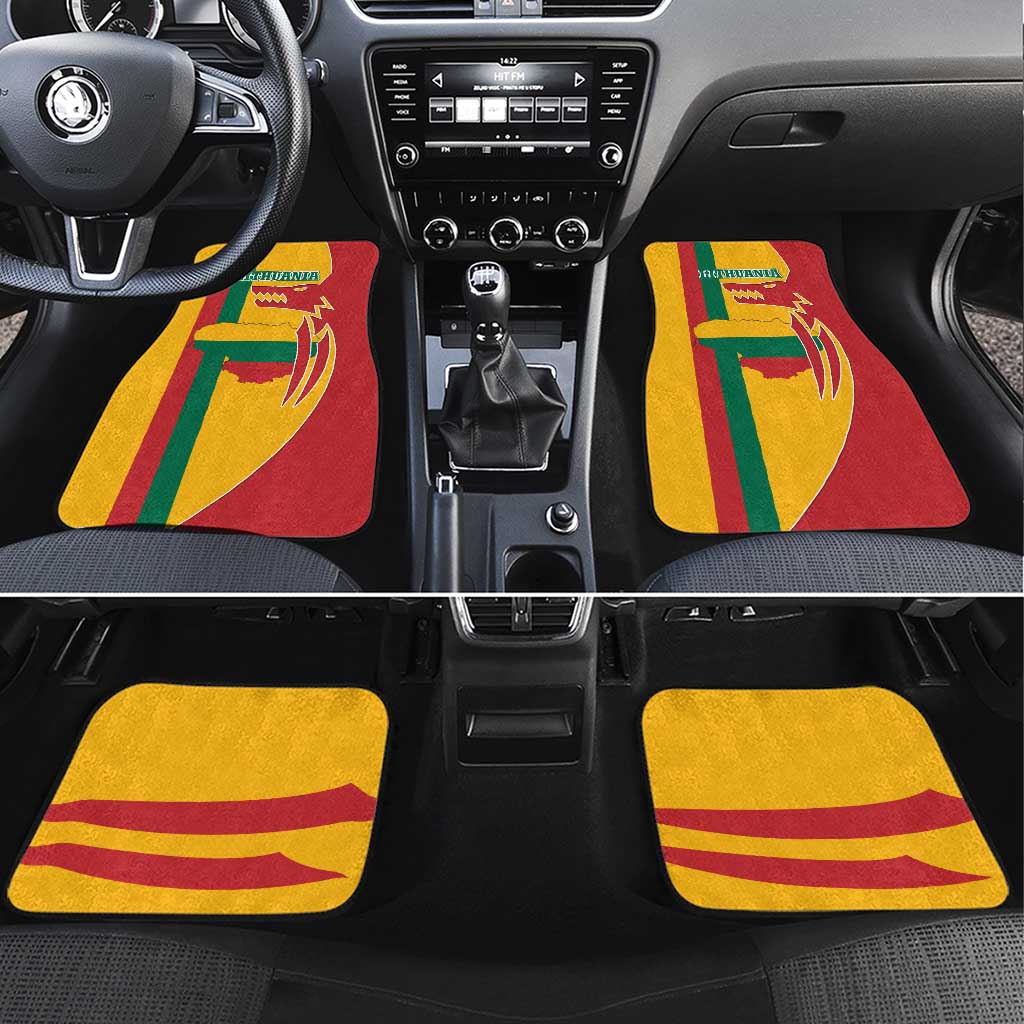 Lithuania Red Car Mats with Bold Vytis Cross Design and Tricolor Flag Accents - Wonder Print Shop
