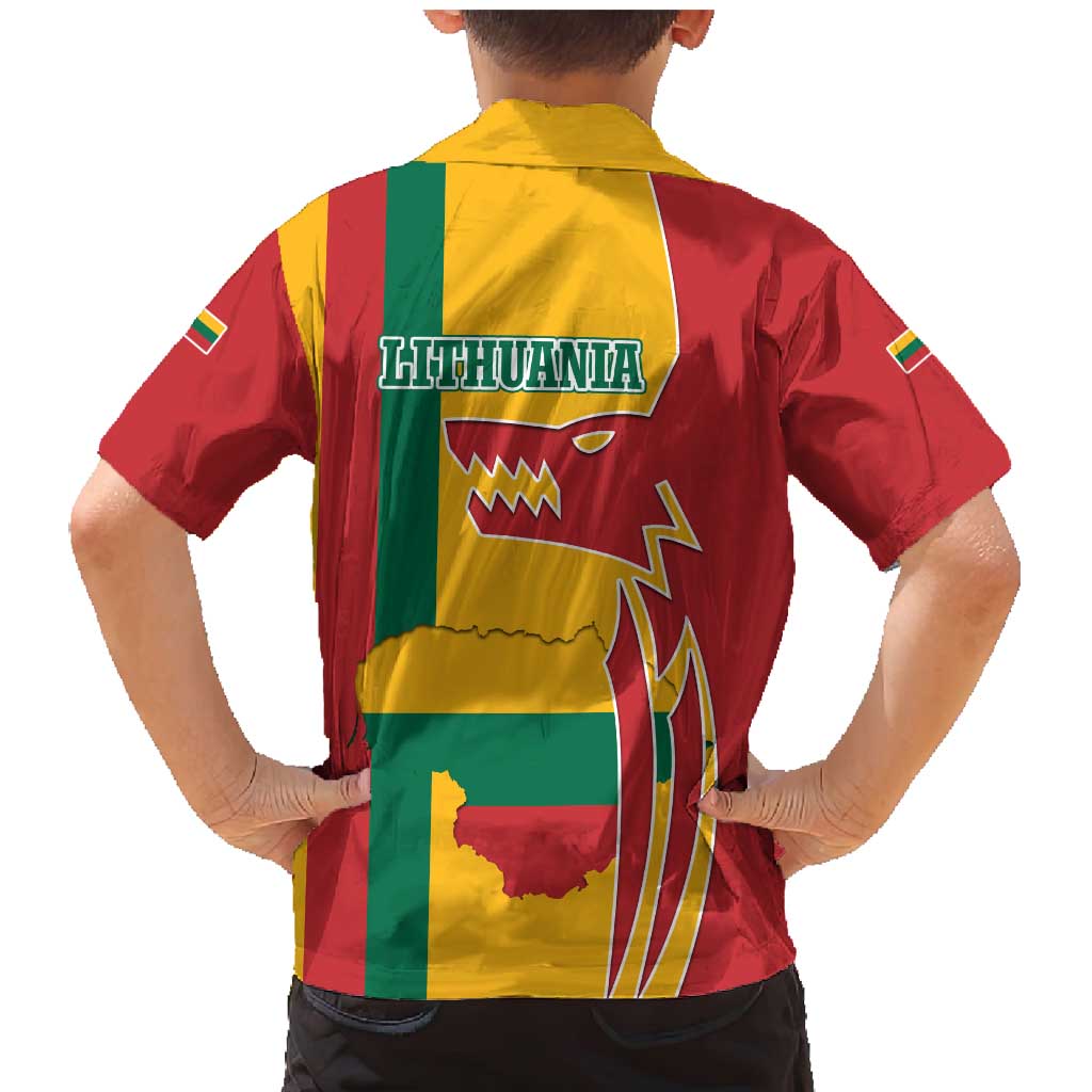 Lithuania Red Family Matching Mermaid Dress and Hawaiian Shirt with Bold Vytis Cross Design and Tricolor Flag Accents - Wonder Print Shop