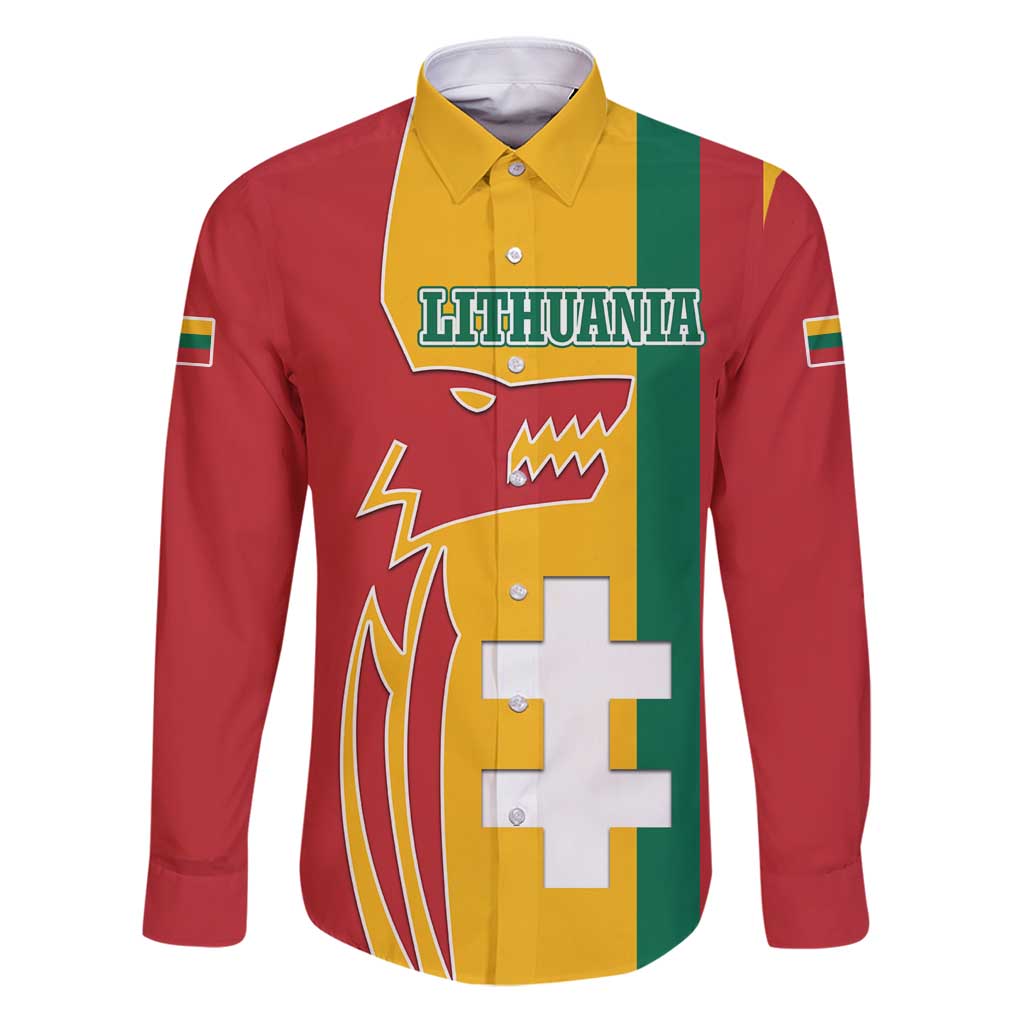 Lithuania Red Family Matching Puletasi and Hawaiian Shirt with Bold Vytis Cross Design and Tricolor Flag Accents - Wonder Print Shop