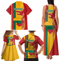 Lithuania Red Family Matching Tank Maxi Dress and Hawaiian Shirt with Bold Vytis Cross Design and Tricolor Flag Accents - Wonder Print Shop