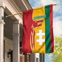 Lithuania Red Garden Flag with Bold Vytis Cross Design and Tricolor Flag Accents - Wonder Print Shop