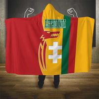 Lithuania Red Hooded Blanket with Bold Vytis Cross Design and Tricolor Flag Accents - Wonder Print Shop