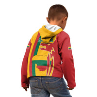 Lithuania Red Kid Hoodie with Bold Vytis Cross Design and Tricolor Flag Accents - Wonder Print Shop