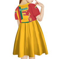 Lithuania Red Kid Short Sleeve Dress with Bold Vytis Cross Design and Tricolor Flag Accents - Wonder Print Shop