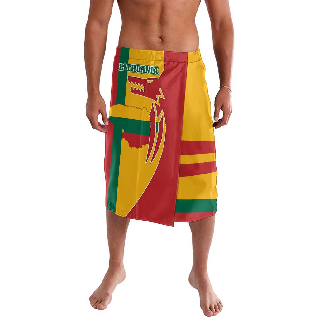 Lithuania Red Lavalava with Bold Vytis Cross Design and Tricolor Flag Accents - Wonder Print Shop