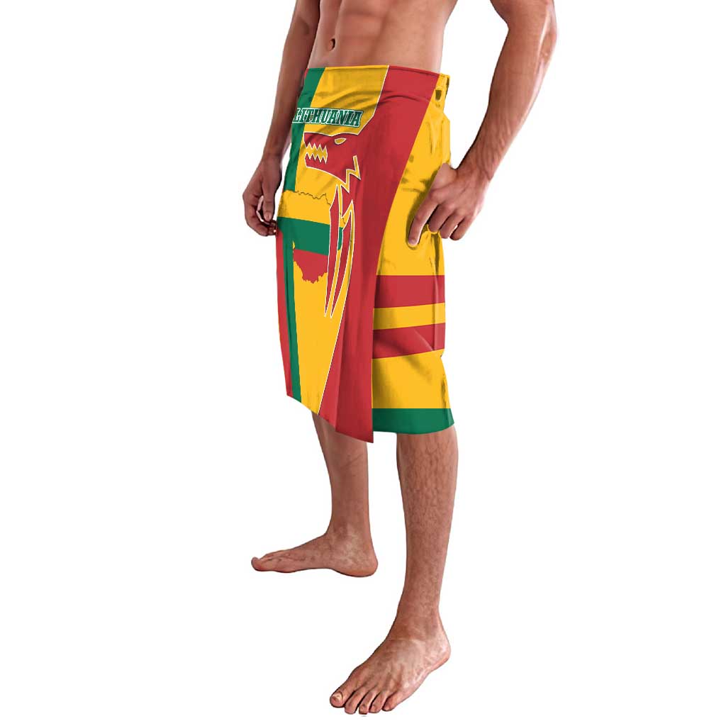 Lithuania Red Lavalava with Bold Vytis Cross Design and Tricolor Flag Accents - Wonder Print Shop