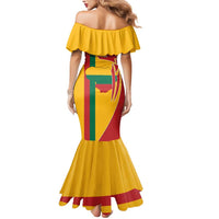 Lithuania Red Mermaid Dress with Bold Vytis Cross Design and Tricolor Flag Accents - Wonder Print Shop