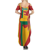 Lithuania Red Summer Maxi Dress with Bold Vytis Cross Design and Tricolor Flag Accents - Wonder Print Shop