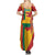 Lithuania Red Summer Maxi Dress with Bold Vytis Cross Design and Tricolor Flag Accents - Wonder Print Shop