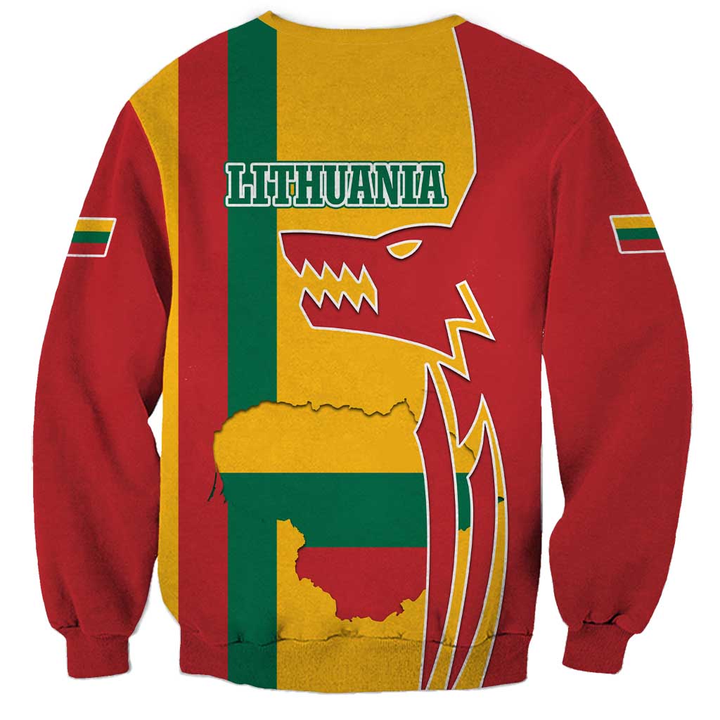 Lithuania Red Sweatshirt with Bold Vytis Cross Design and Tricolor Flag Accents - Wonder Print Shop