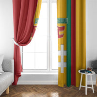 Lithuania Red Window Curtain with Bold Vytis Cross Design and Tricolor Flag Accents - Wonder Print Shop