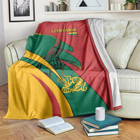 Lithuania Red and Green Blanket with Knight and Dragon Claw Graphic and National Flag - Wonder Print Shop