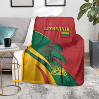 Lithuania Red and Green Blanket with Knight and Dragon Claw Graphic and National Flag - Wonder Print Shop