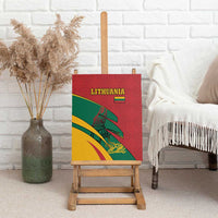 Lithuania Red and Green Canvas Wall Art with Knight and Dragon Claw Graphic and National Flag - Wonder Print Shop