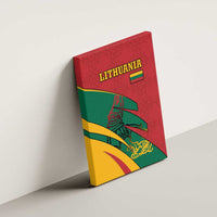 Lithuania Red and Green Canvas Wall Art with Knight and Dragon Claw Graphic and National Flag - Wonder Print Shop