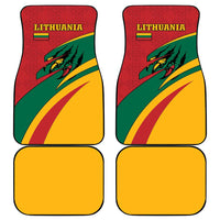Lithuania Red and Green Car Mats with Knight and Dragon Claw Graphic and National Flag - Wonder Print Shop