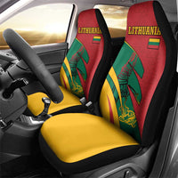 Lithuania Red and Green Car Seat Cover with Knight and Dragon Claw Graphic and National Flag - Wonder Print Shop